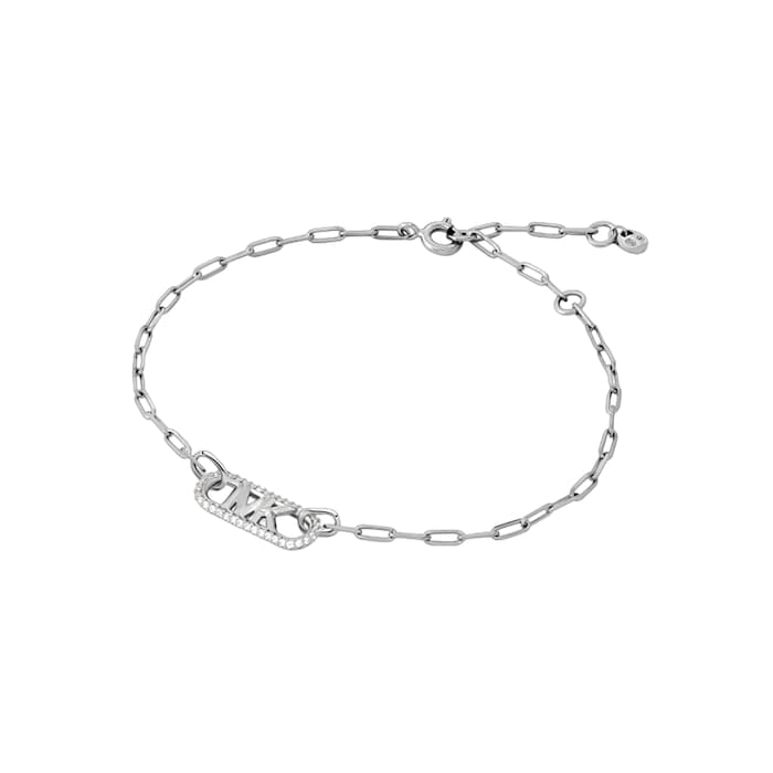 Michael Kors Sterling Silver Pave Logo Bracelet