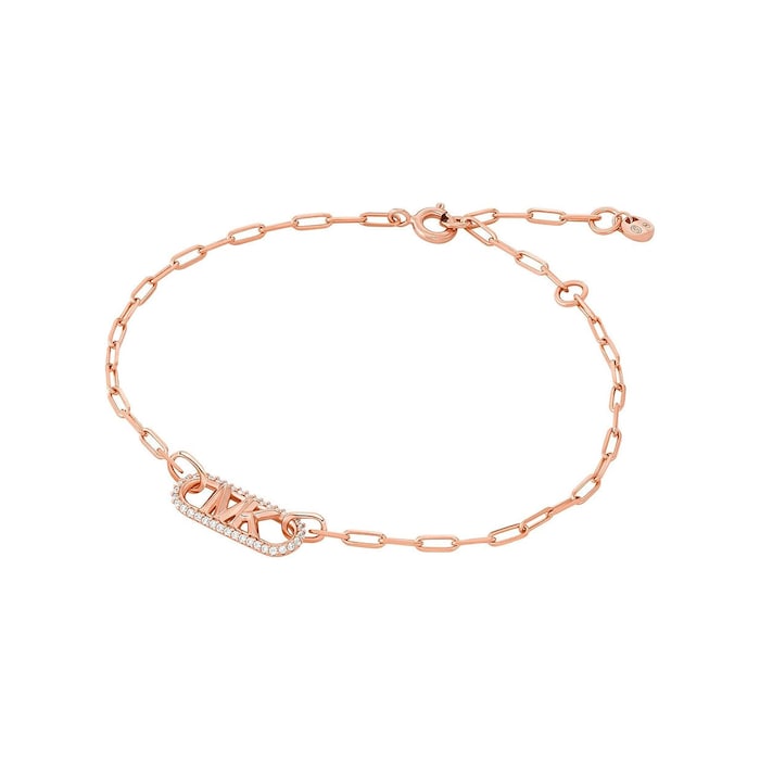 Michael Kors Rose Gold Coloured Pave Logo Bracelet