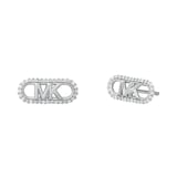 Michael Kors Sterling Silver Pave Logo Stud Earrings