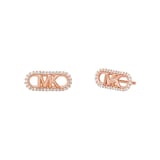 Michael Kors Rose Gold Coloured Pave Logo Stud Earrings