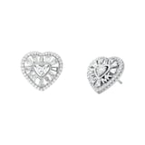 Michael Kors Sterling Silver Cubic Zirconia Heart Stud Earrings