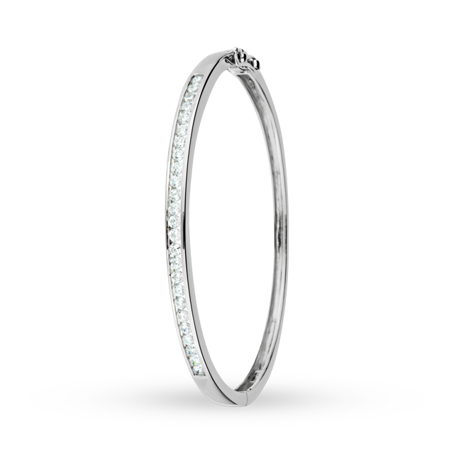 Goldsmiths Argent Silver and Cubic Zirconia Bangle