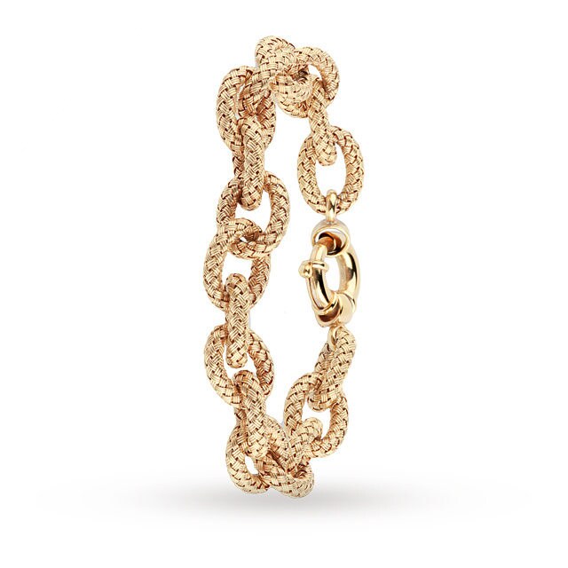 Goldsmiths Italian Silver Yellow Gold Plated Woven Link Bracelet