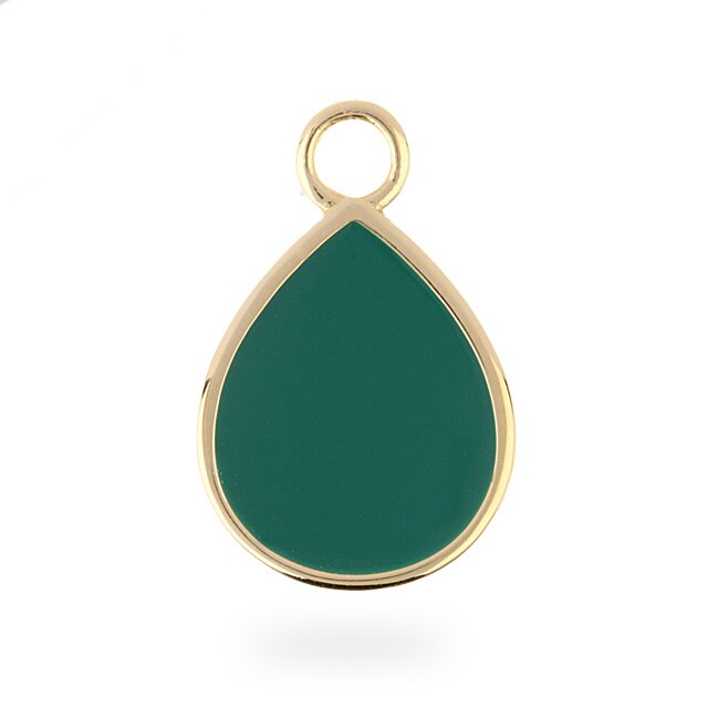 Goldsmiths Gold Vermeil Tear Drop Red Green Pendant Charm