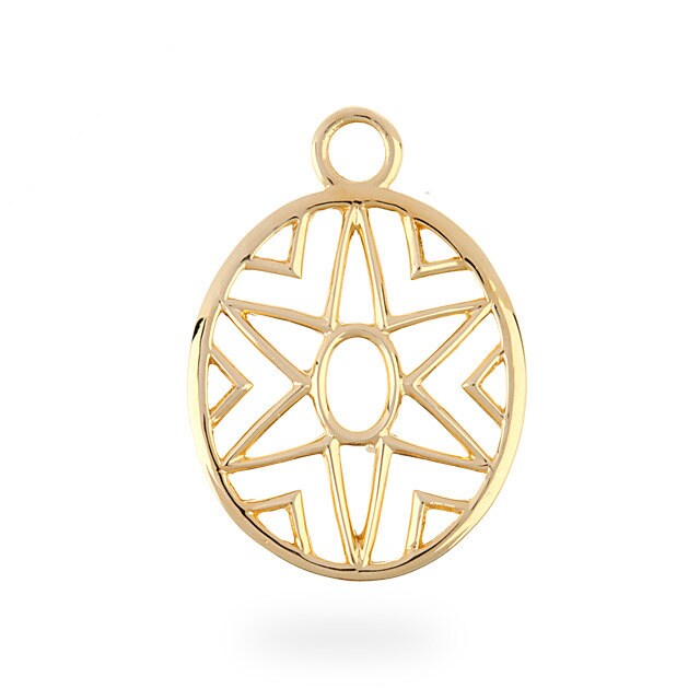 Goldsmiths Gold Vermeil Star Cut-Out Oval Pendant Charm