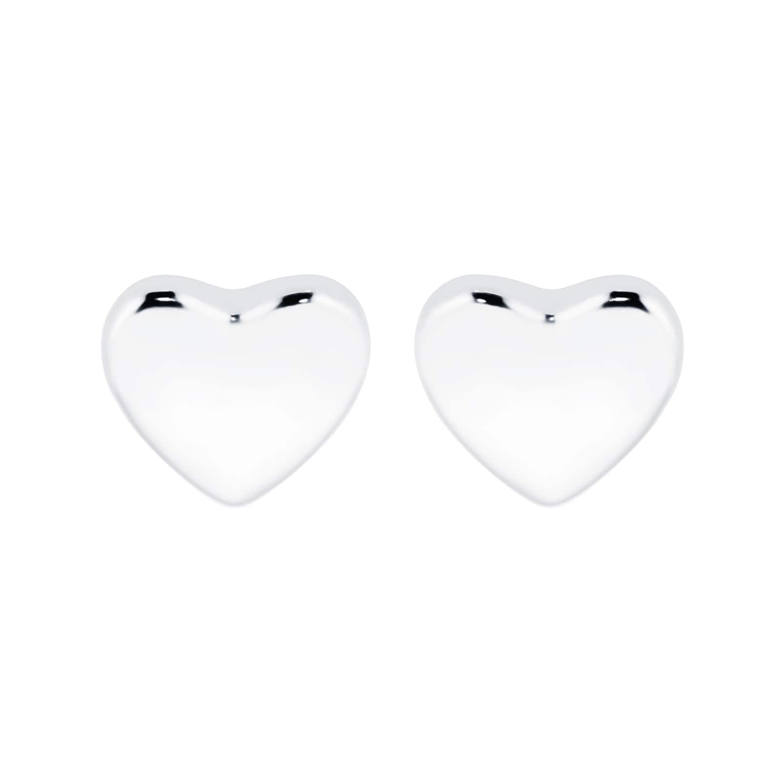 Silver Coloured Harly Heart Stud Earrings