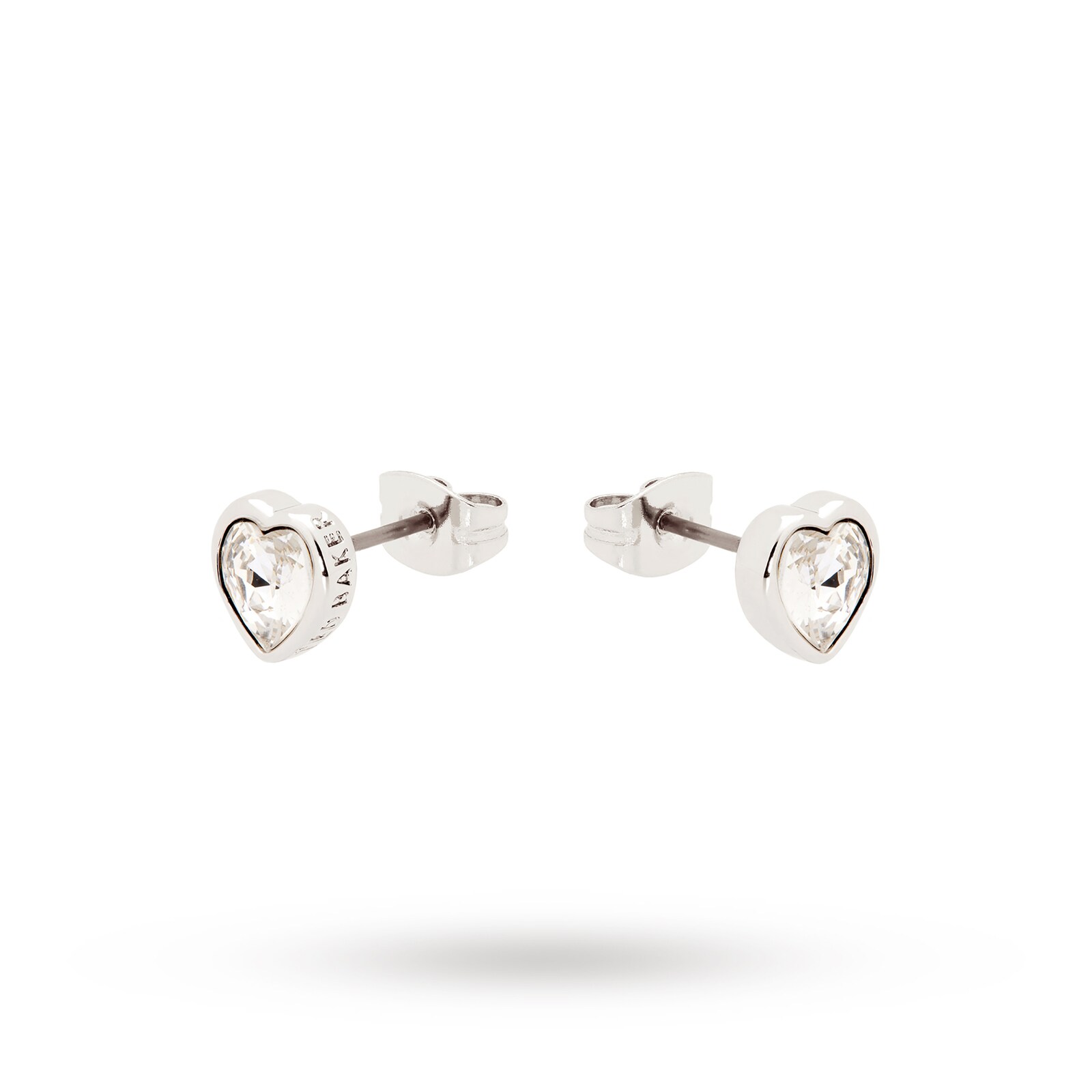Ted Baker Silver Crystal Heart Earrings