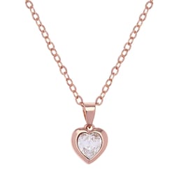 37240482 - Rose Gold Coloured Crystal Heart Pendant