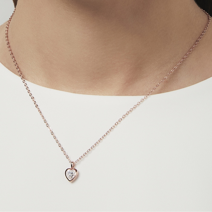 Ted Baker Rose Gold Coloured Crystal Heart Pendant