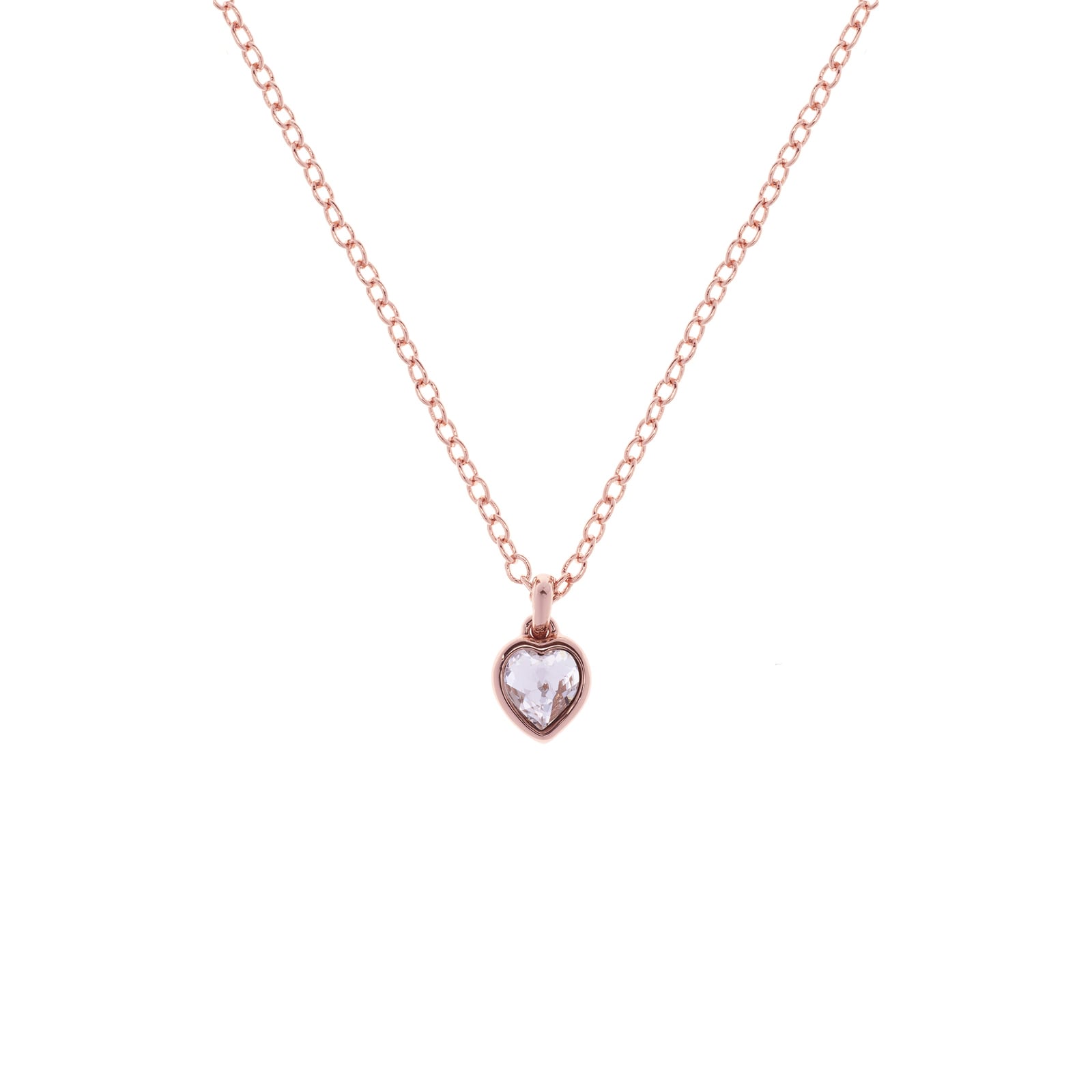 Ted Baker Rose Gold Coloured Crystal Heart Pendant