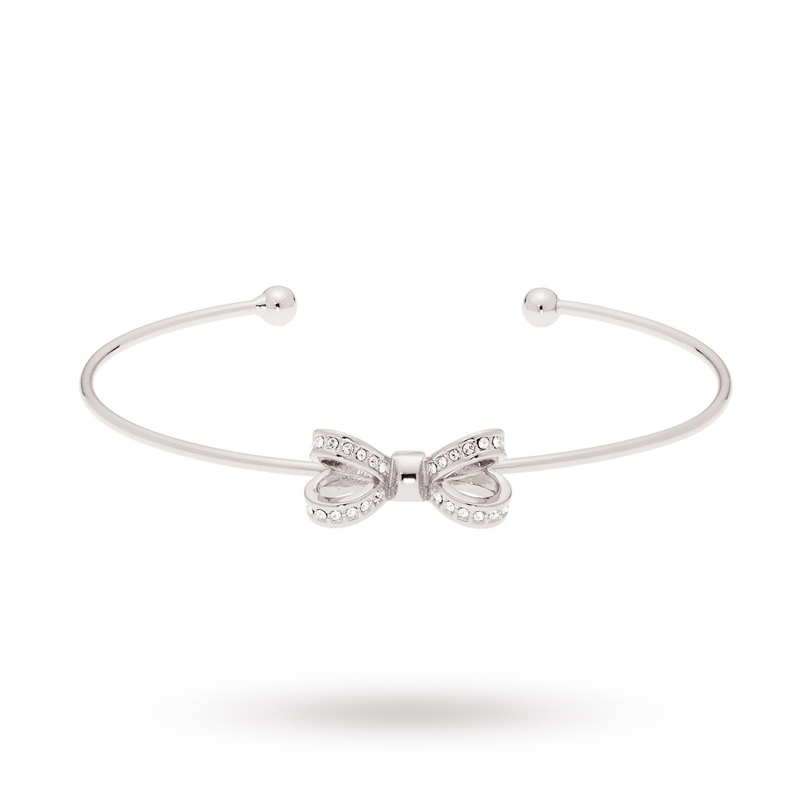 Ted Baker Silver Plated Olexii Mini Opulent Pave Bow Bangle