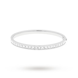 37240527 - Clemara Hinge Crystal Silver Bangle