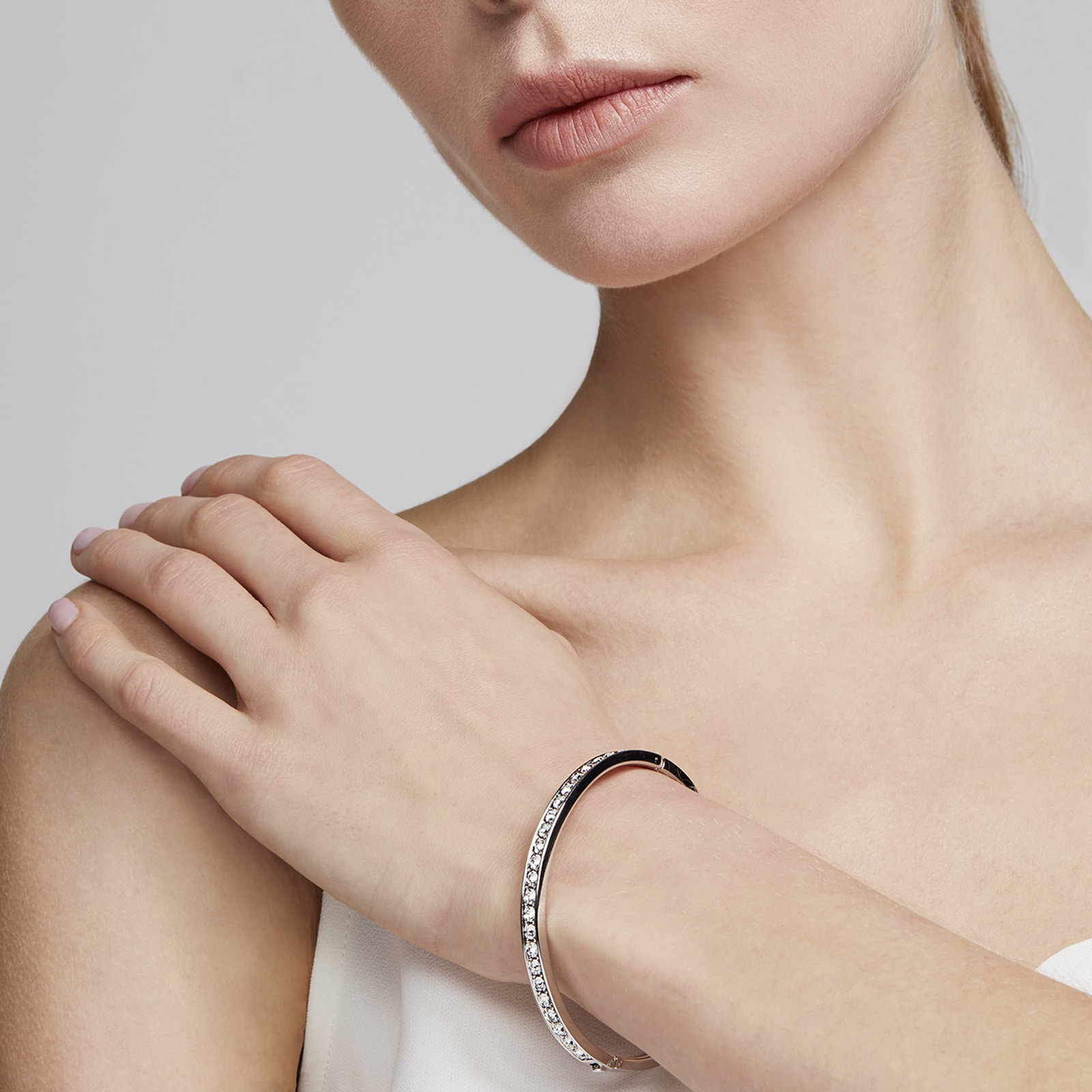 Ted Baker Clemara Hinge Crystal Silver Bangle