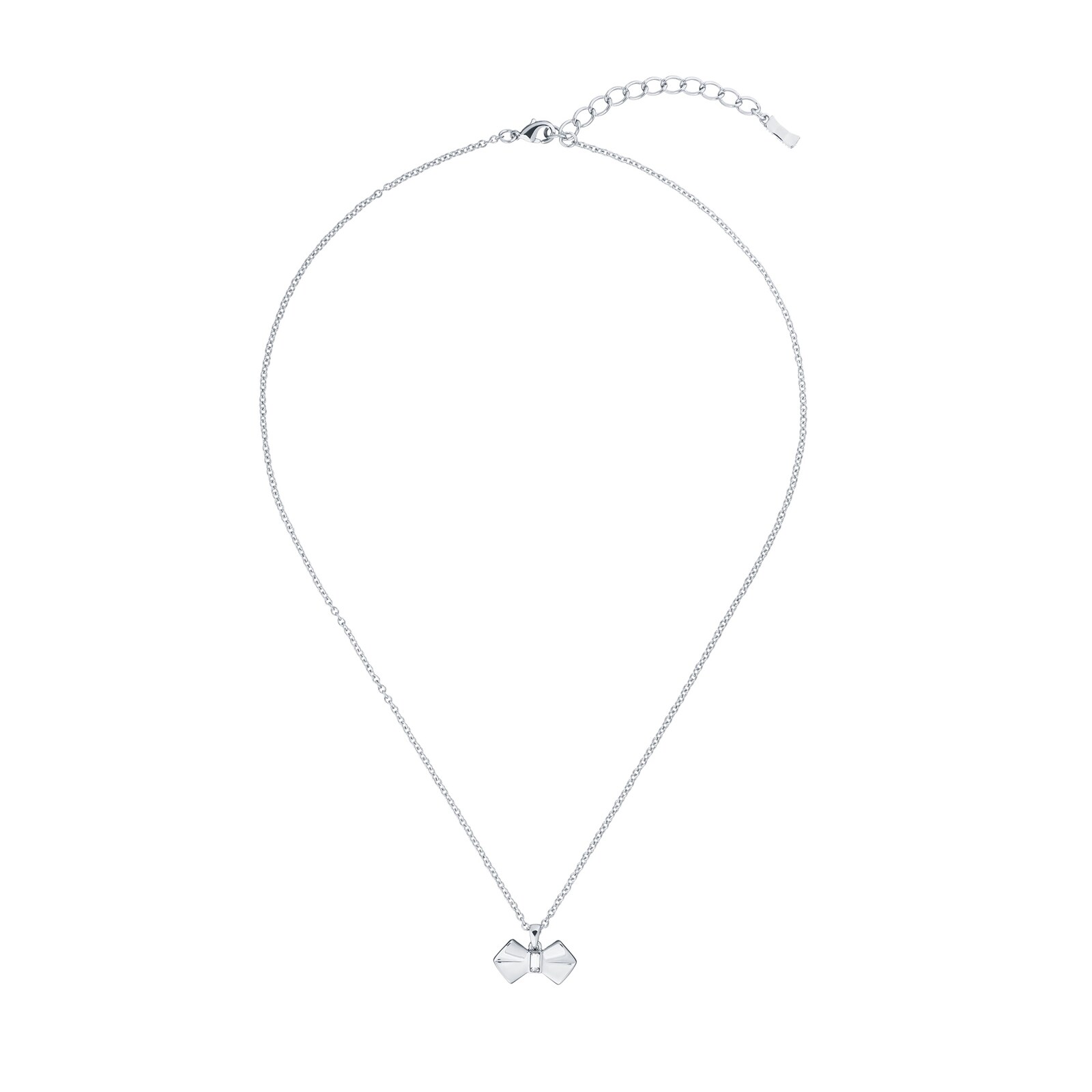 Ted Baker Silver Crystal Bow Pendant Necklace