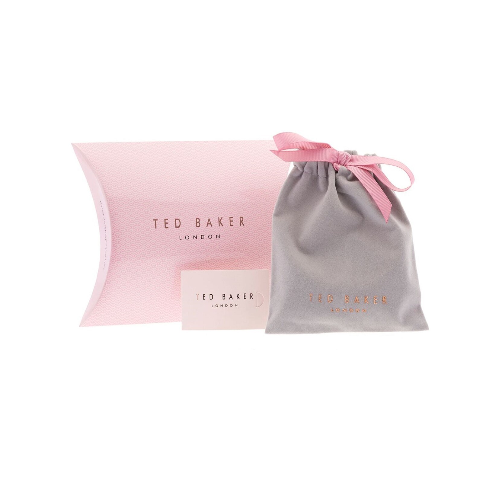 Ted Baker Silver Crystal Bow Pendant Necklace