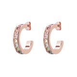 Ted Baker Reanna Rose Gold Coloured Small Crystal Rainbow Hoop Earrings