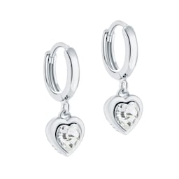 37240775 - Hanniy Crystal Heart Hoop Earrings