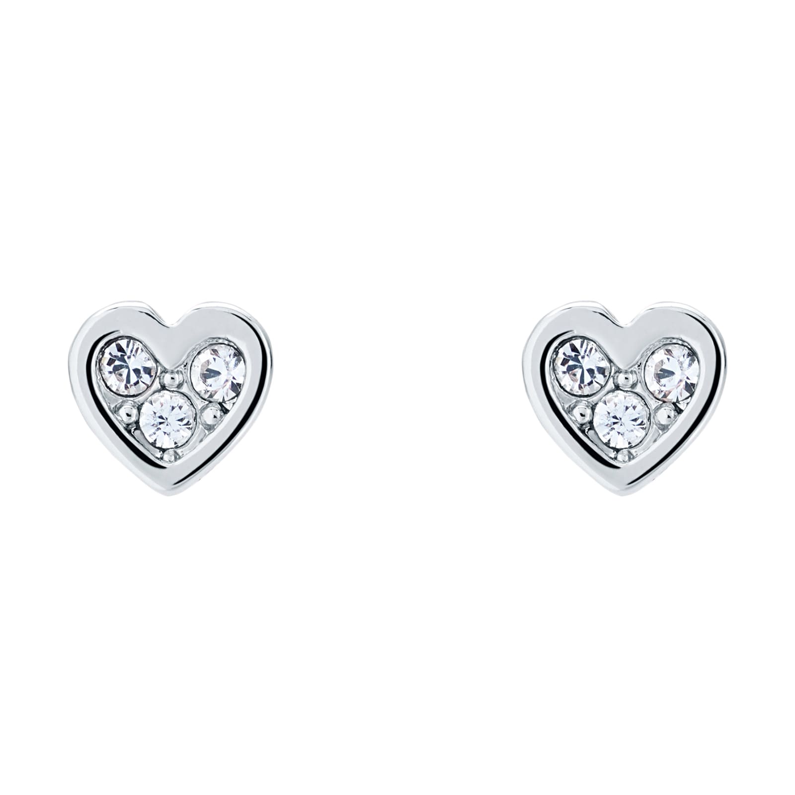 Ted Baker Silver Coloured Cubic Zirconia Neena Nano Heart Stud Earrings