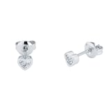 Ted Baker Ted Baker Silver Coloured Cubic Zirconia Neena Nano Heart Stud Earrings