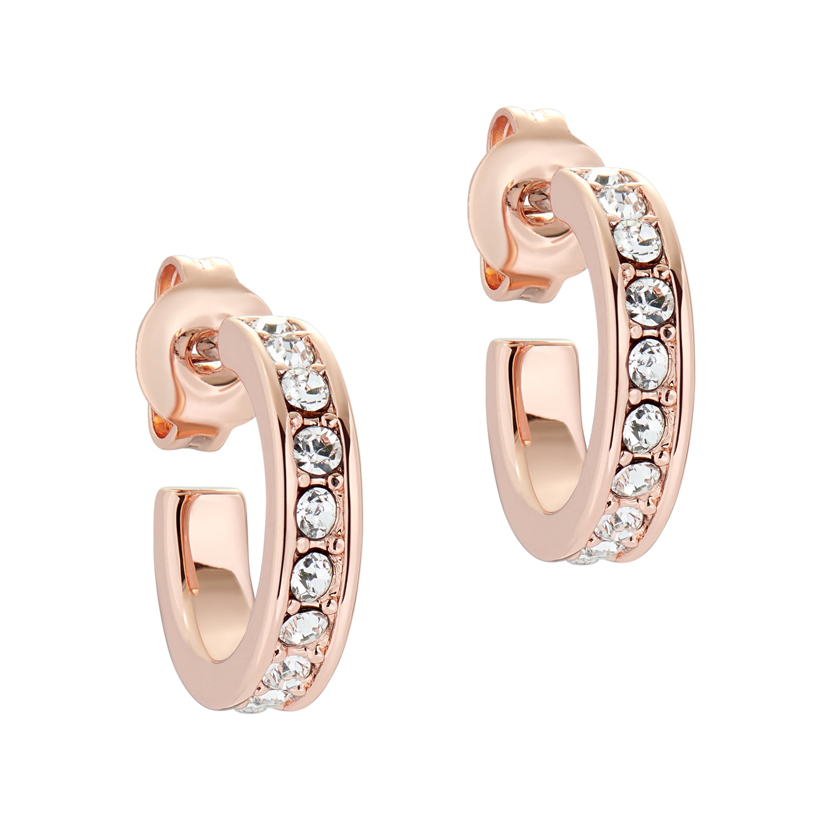 Ted Baker Ted Baker Rose Gold Coloured Cubic Zirconia Seenita Nano Huggie Earrings