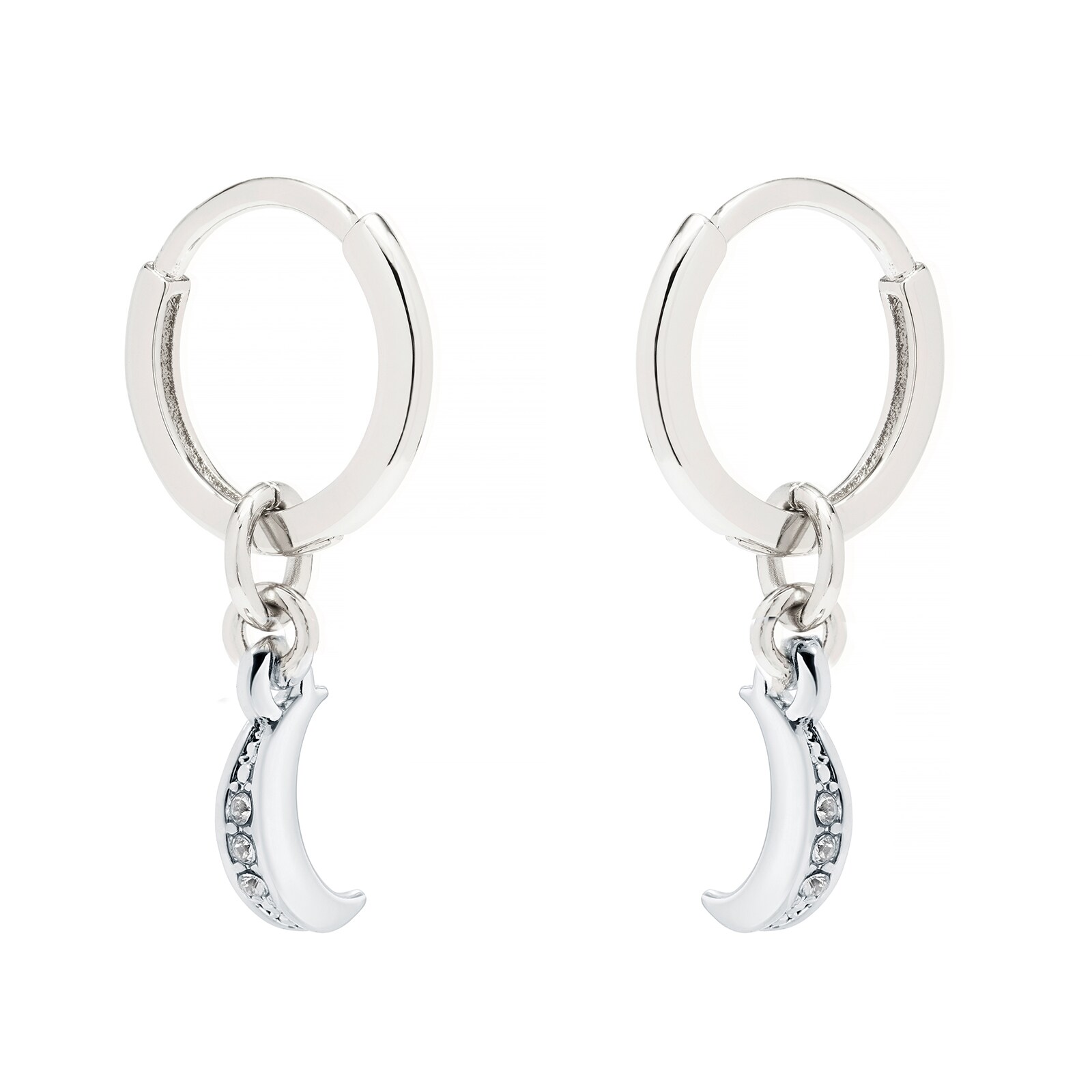 Ted Baker Ted Baker Silver Coloured Cubic Zirconia Marlaan Crescent Moon Huggie Earrings