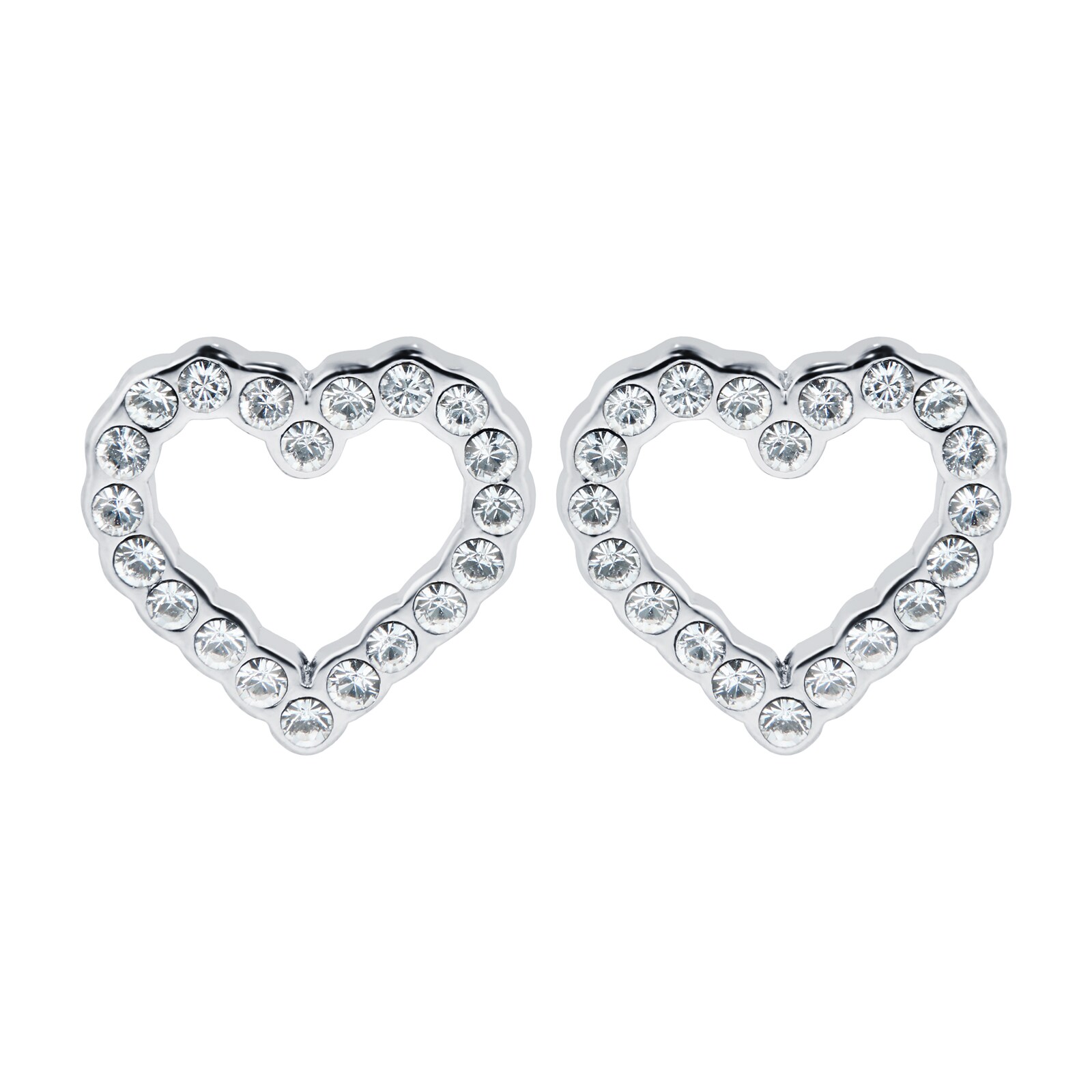 Ted Baker Ted Baker Silver Coloured Leenah Crystal Heart Stud Earrings