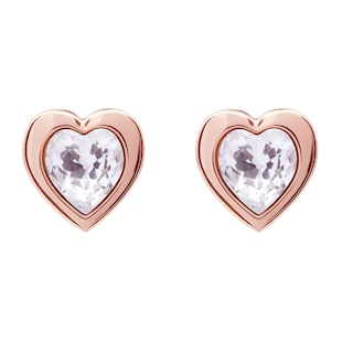Ted Baker Ted Baker Crystal Heart Rose Gold Coloured Crystal Stud Earrings