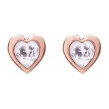 Ted Baker Ted Baker Crystal Heart Rose Gold Coloured Crystal Stud Earrings