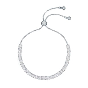 Ted Baker Silver Coloured Melrah Icon Cubic Zirconia Slider Bracelet