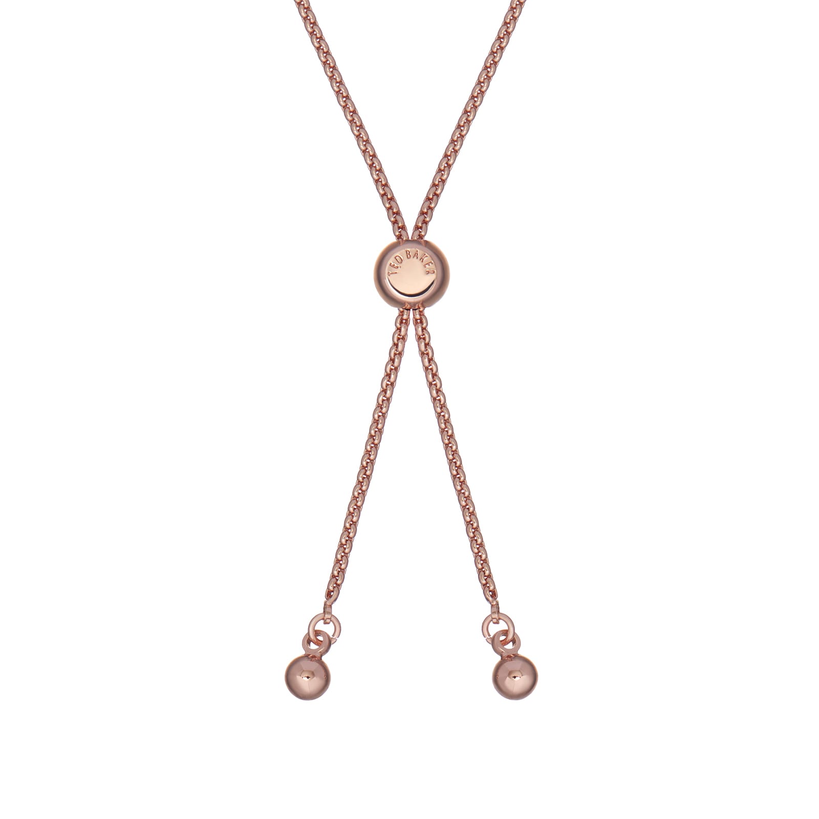 Ted Baker Rose Gold Coloured Melrah Icon Cubic Zircona Slider Bracelet