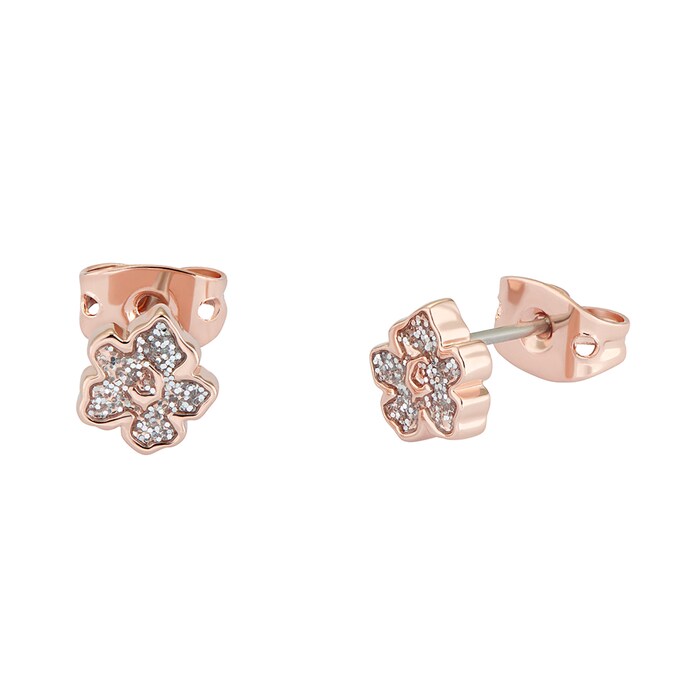 Ted Baker Rose Gold Coloured Lenana Magnolia Lilliflora Earrings