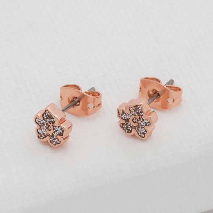 Ted Baker Rose Gold Coloured Lenana Magnolia Lilliflora Earrings