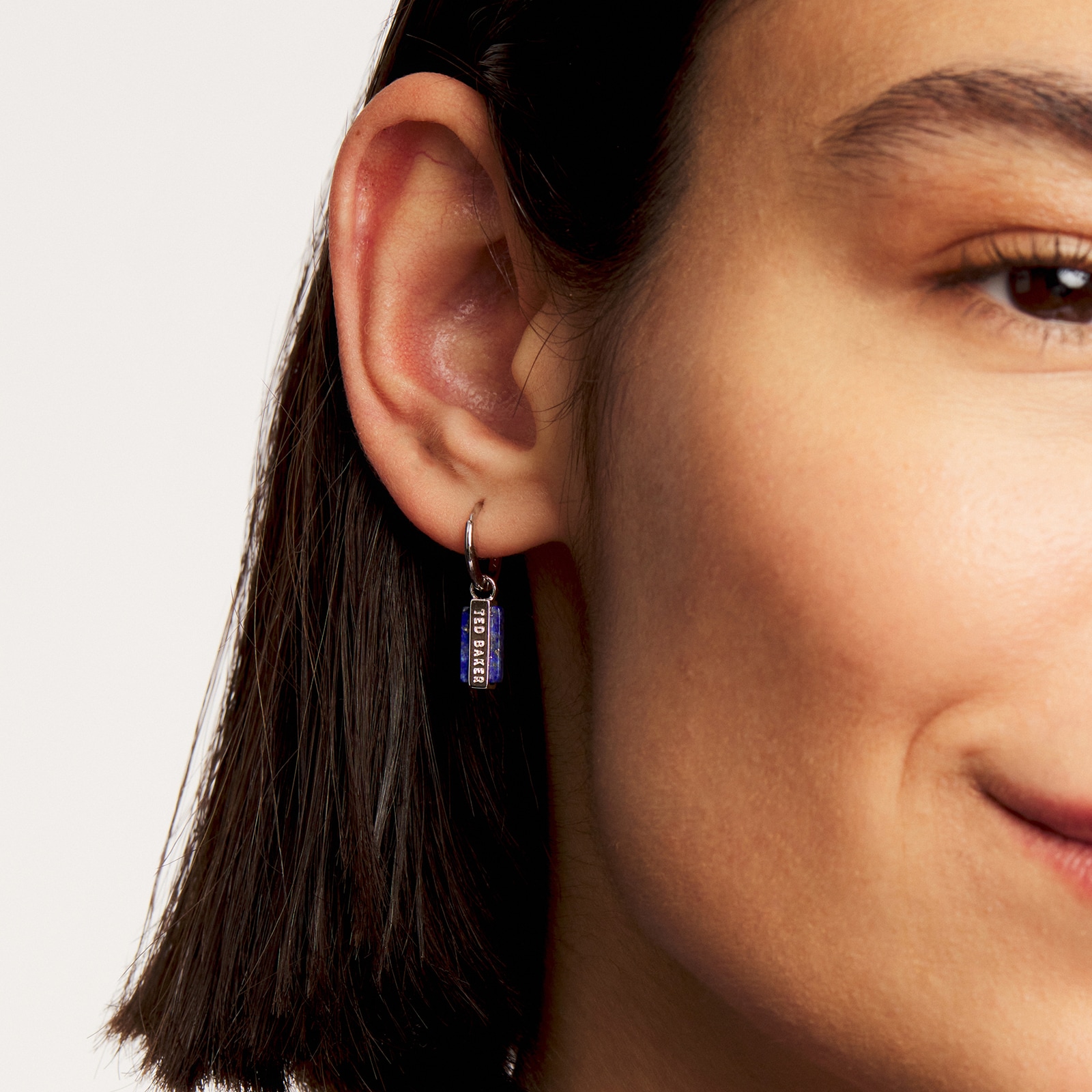 Ted Baker Silver Coloured Gwennie Gem Bar Huggie Earrings Ted Baker Silver Coloured Gwennie Gem Bar Huggie Earrings