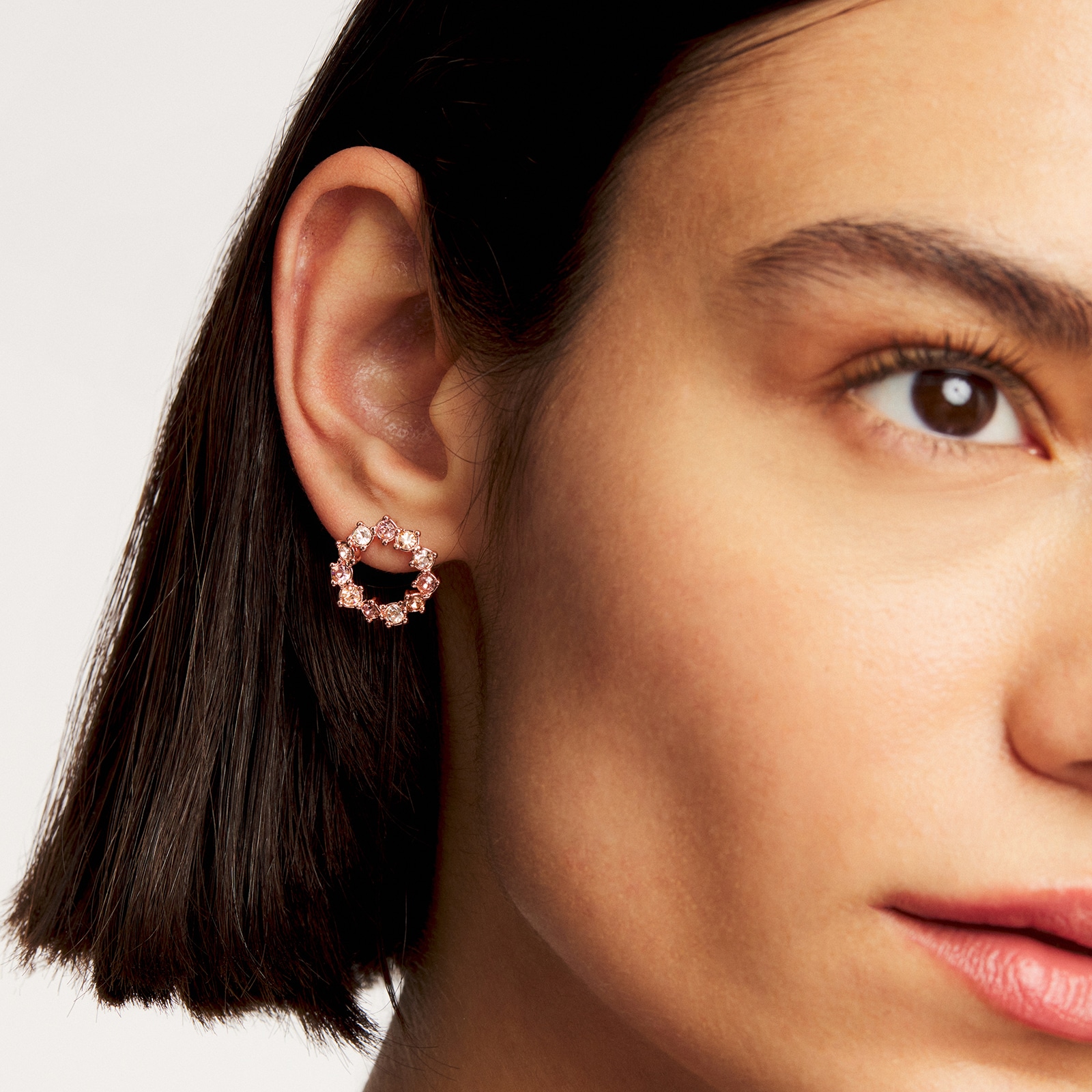 Ted Baker Rose Gold Coloured Cresina Crystal Hoop Earrings