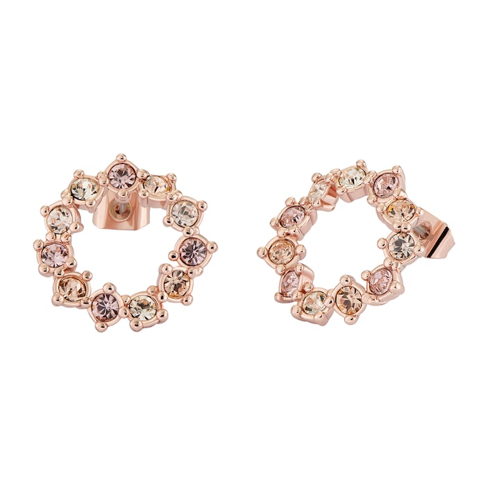 Ted Baker Rose Gold Coloured Cresina Crystal Hoop Earrings