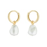 Ted Baker Yellow Gold Coloured Periaa Pearly Chain Huggie Earrings