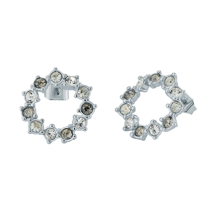 Ted Baker Silver Coloured Cresina Crystal Hoop Earrings