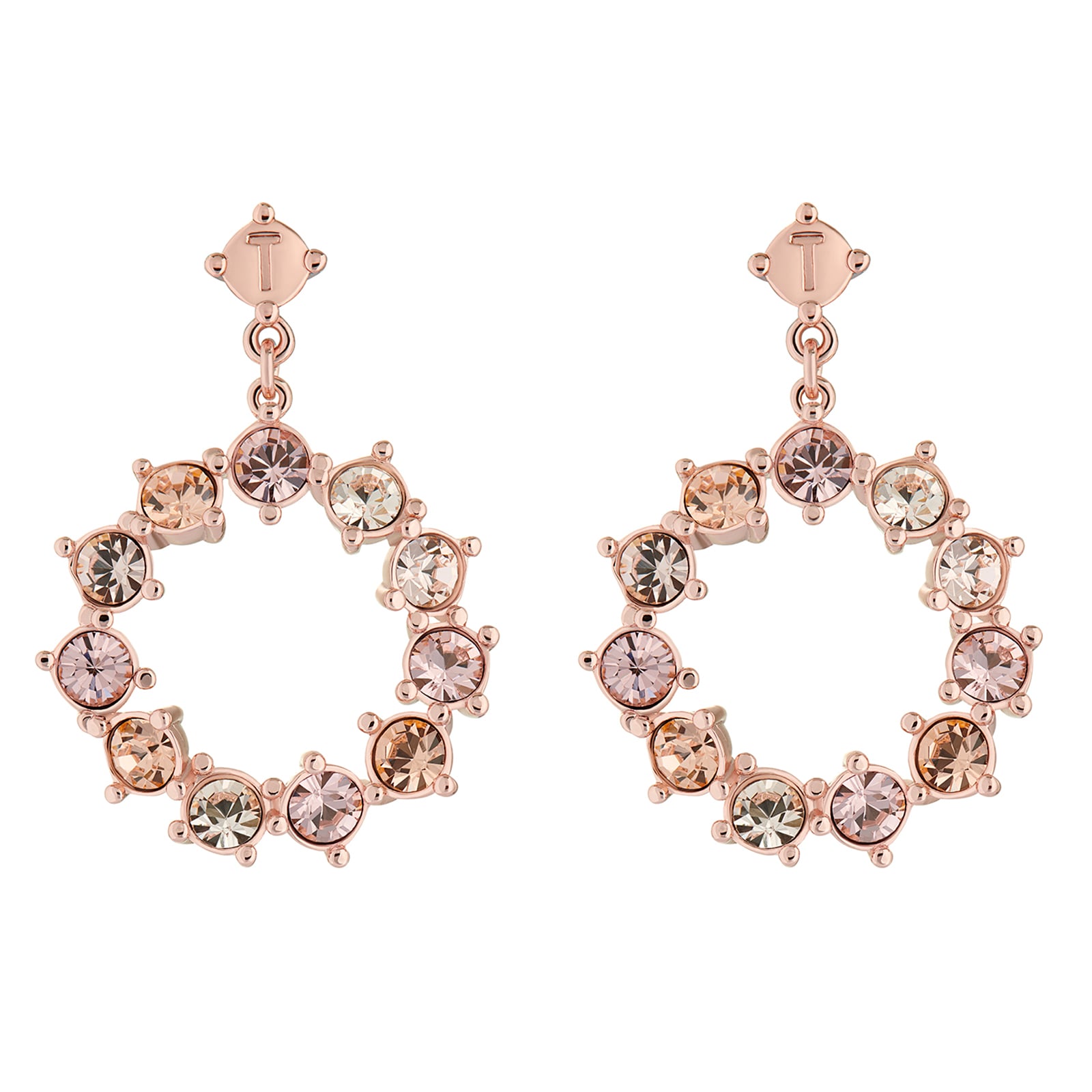 Ted Baker Rose Gold Coloured Crystal Calypso Drop Earrings