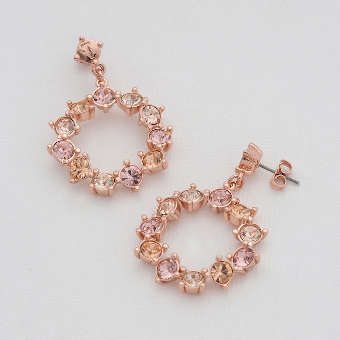 Ted Baker Rose Gold Coloured Crystal Calypso Drop Earrings