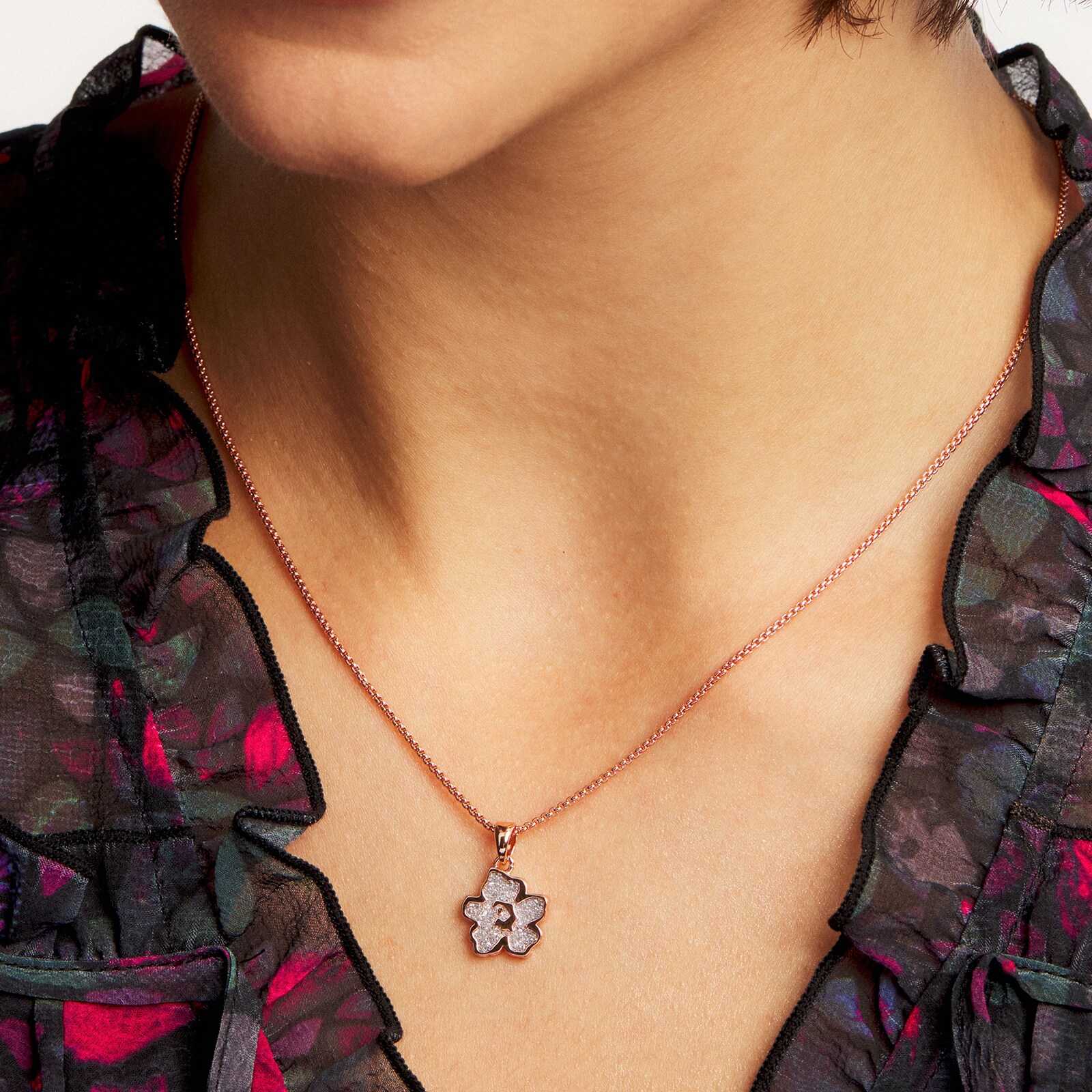 Ted Baker Rose Gold Coloured Lilea Magnolia Lillifora Pendant