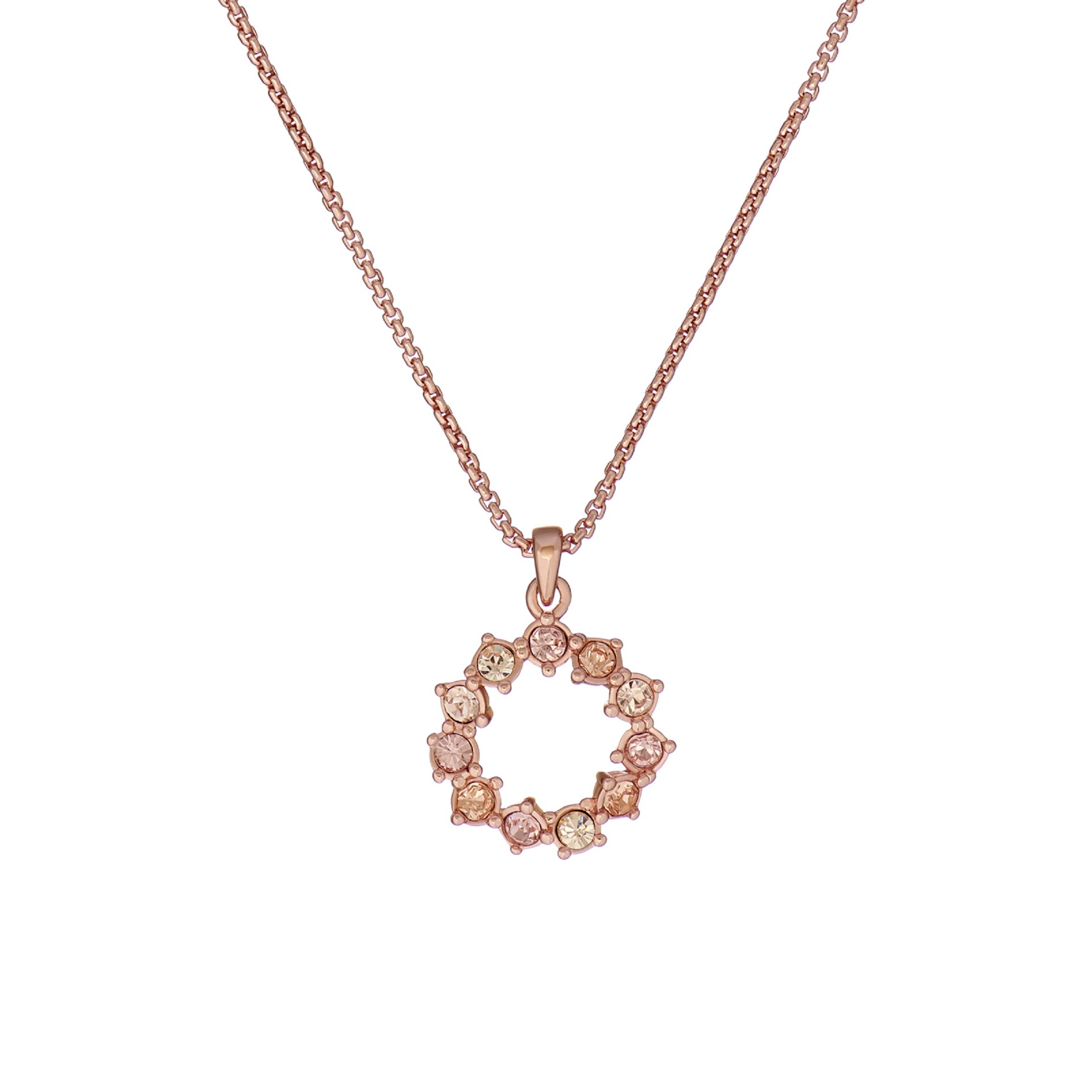 Ted Baker Rose Gold Coloured Cresar Crystal Hoop Pendant
