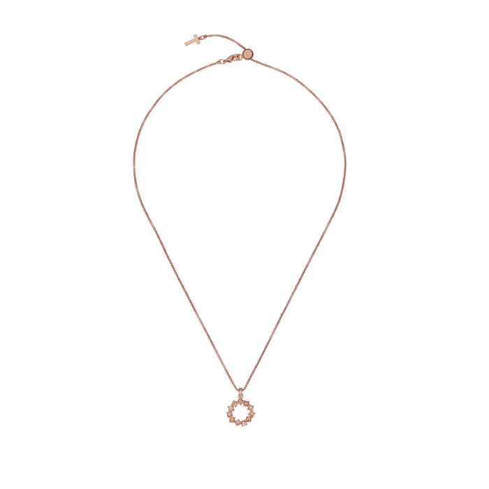 Ted Baker Rose Gold Coloured Cresar Crystal Hoop Pendant