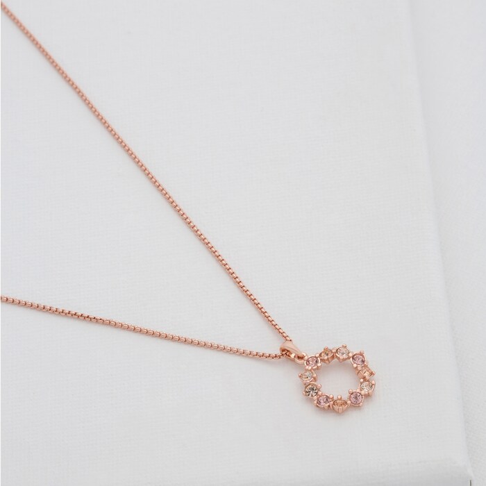 Ted Baker Rose Gold Coloured Cresar Crystal Hoop Pendant