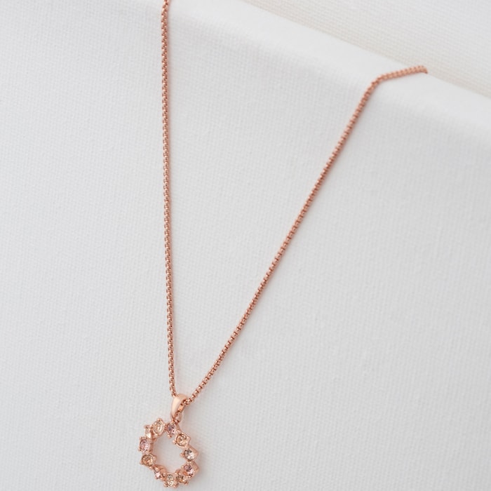 Ted Baker Rose Gold Coloured Cresar Crystal Hoop Pendant