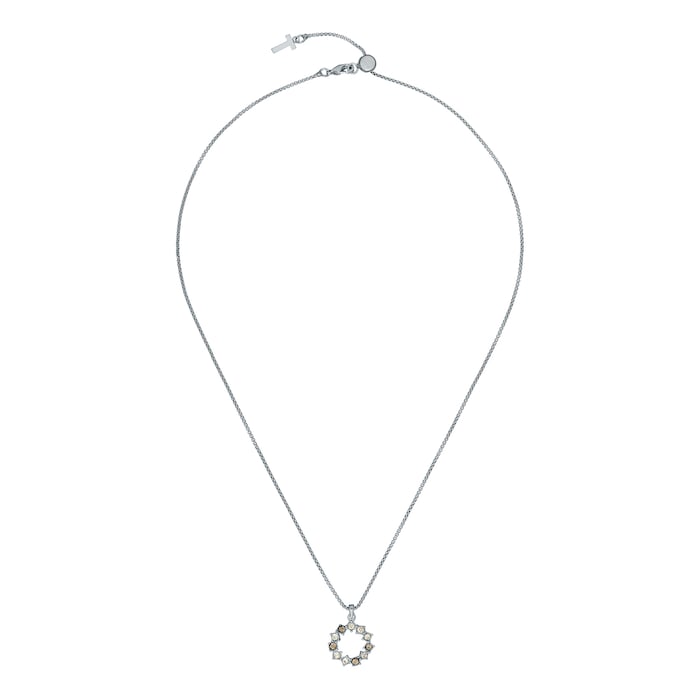 Ted Baker Silver Coloured Cresar Crystal Hoop Pendant