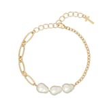 Ted Baker Yellow Gold Coloured Peresha Pearly Chain Bracelet