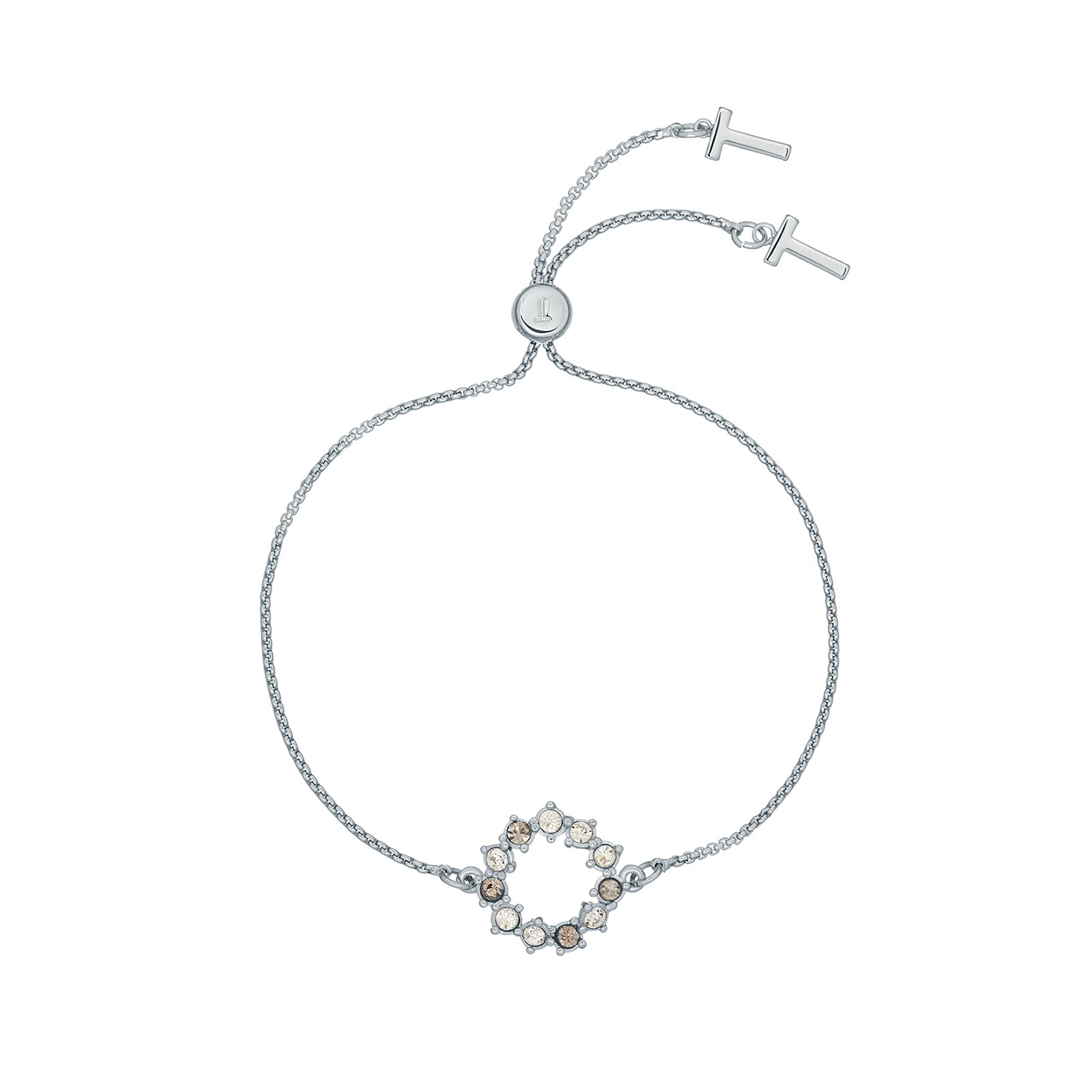 Ted Baker Silver Coloured Cresta Crystal Hoop Calypso Bracelet