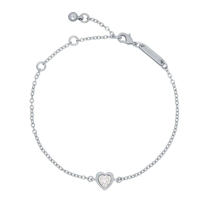 Ted Baker Silver Coloured Crystal Heart Bracelet