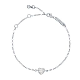 37240863 - Silver Coloured Crystal Heart Bracelet