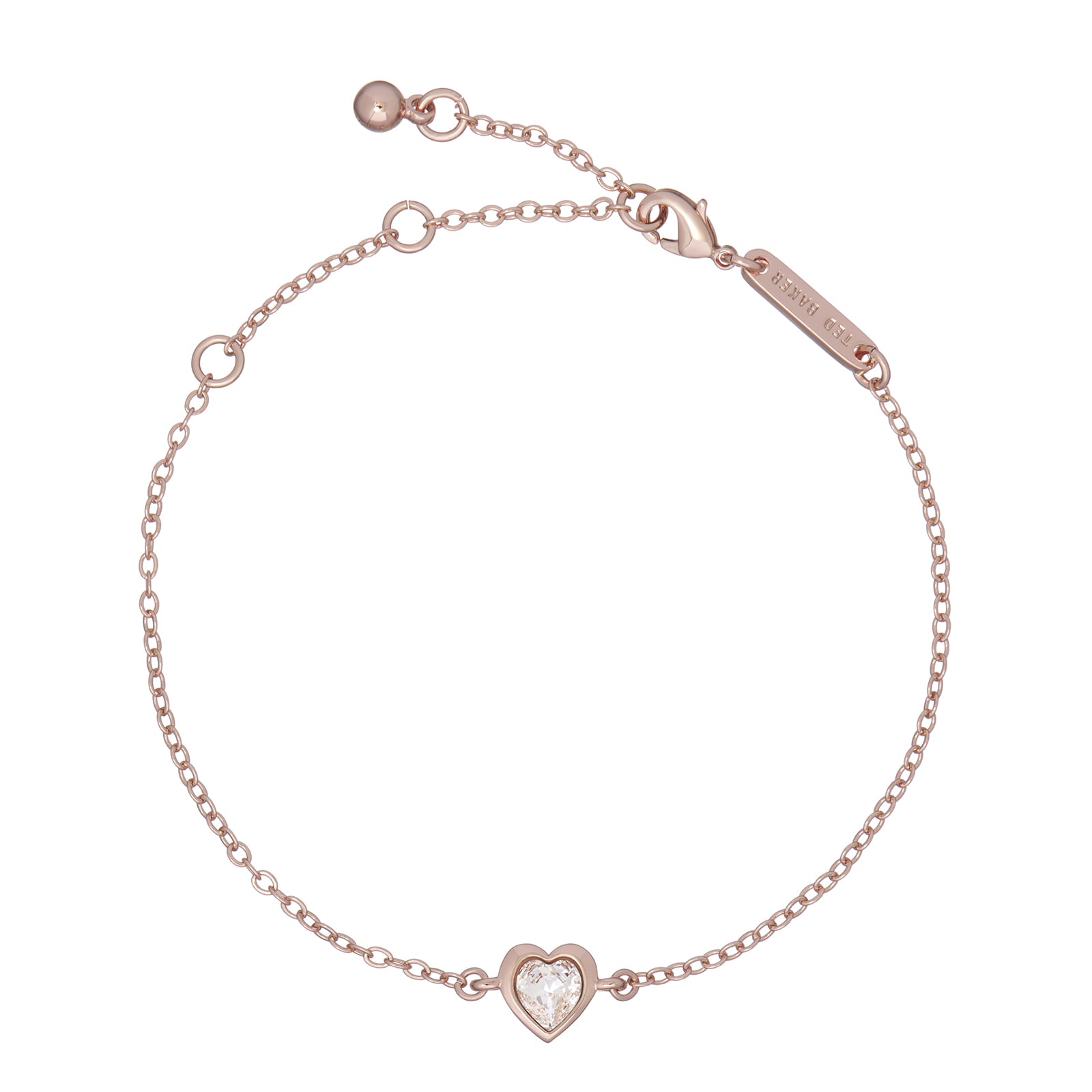 Rose Gold Plated Crystal Heart Bracelet